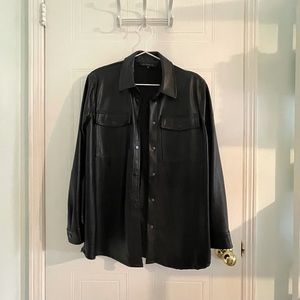 Leather Shirt Jacket, Shacket NEW
